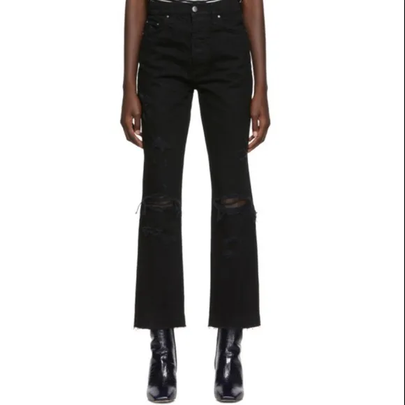 NWT amiri Crop Straight Thrasher Minimal black jeans size 27
          
      NWT