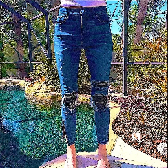 Amiri MX1 ladies rare Rare! ❌rare! ladies mx1 med indigo ankle zip leath…
          
      NWT