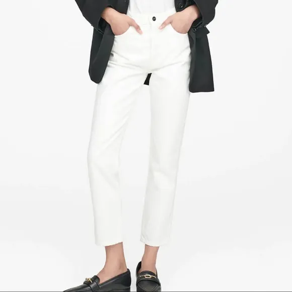 ANINE BING DENIM SONYA HIGH RISE ANKLE SLIM FIT JEANS - OFF WHITE SZ-29 (B180)