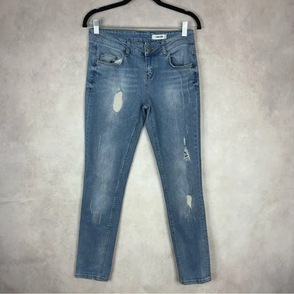 Anine Bing High Rise Slim Vintage Blue Distressed Jeans Women's Size 26