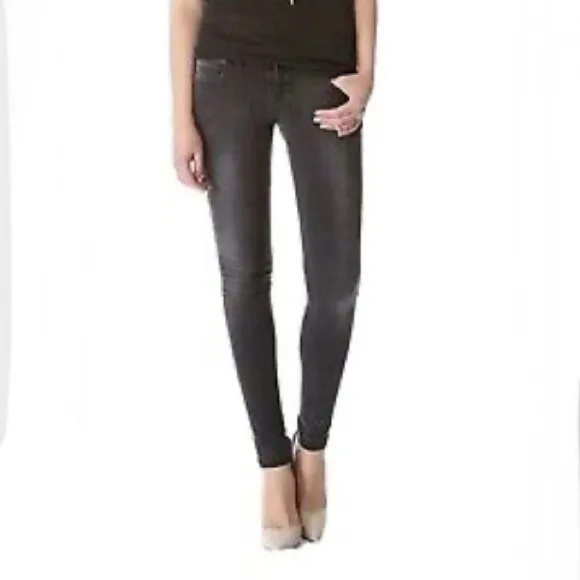 Anine Bing Skinny Double Zipper Jeans