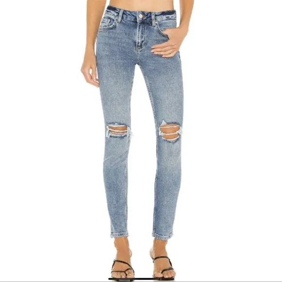 Anine Bing Gabe Mid-rise Distressed Blue Ankle Skinny Jeans Size 26 NWT
          
      NWT