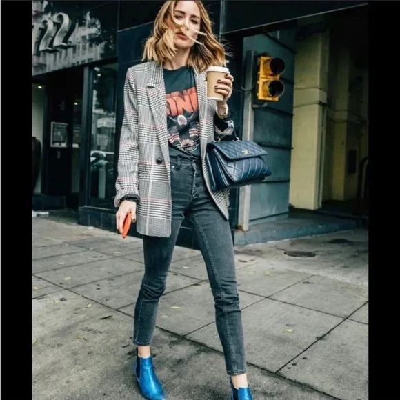 Anine Bing Frida Jeans in Acid Charcoal Black Grey