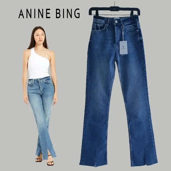 ANINE BING NEW ROXANNE High Rise Split Hem Boot Jean 25
          
      NWT
