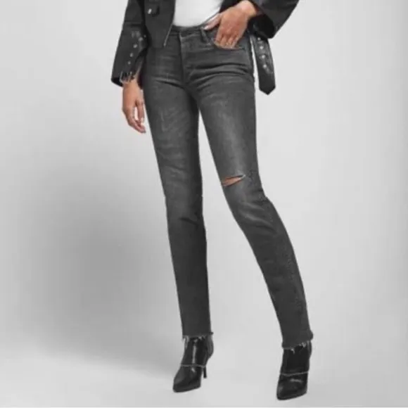 Anine Bing "Kara" Charcoal Ripped Knee Distressed Ankle Skinny Jeans
          
      NWT