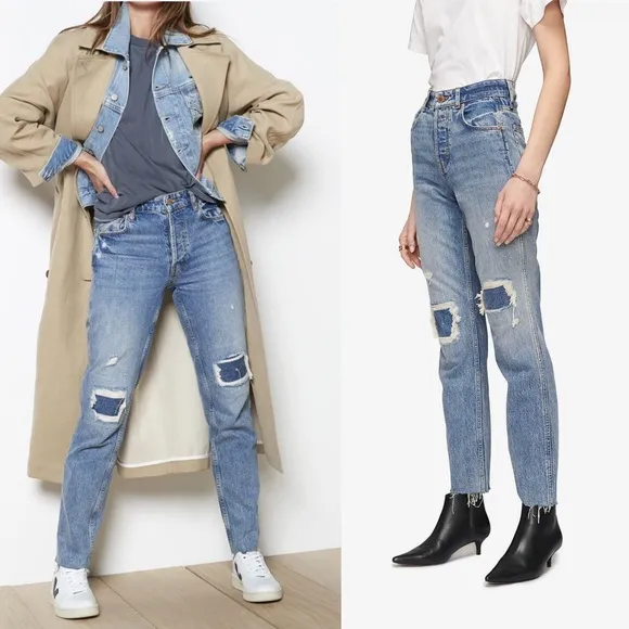 ANINE BING Betty Cotton Jean In True Blue
          
      NWT