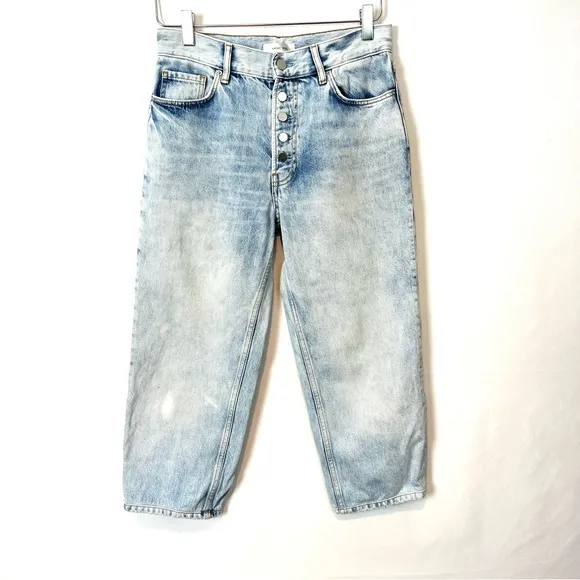 Anine Bing light wash Button Fly Jeans cropped 25