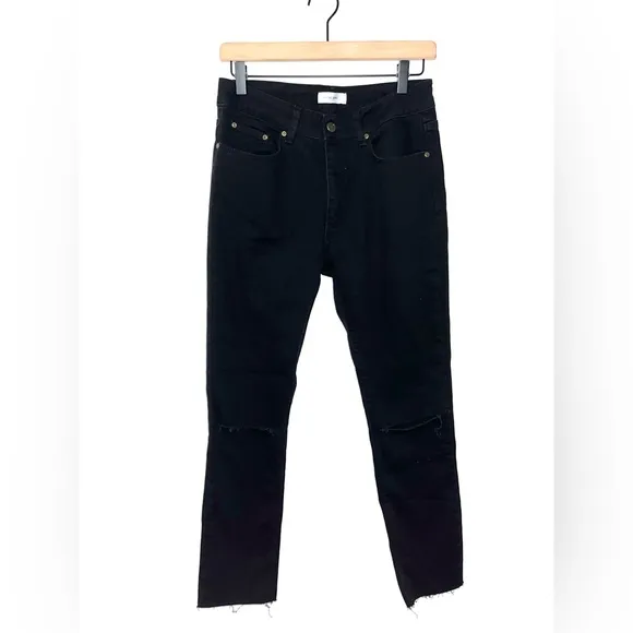 ANINE BING High Rise Black Distressed Jeans Sz 29