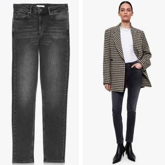 Anine Bing Gabe Mid-Rise Skinny Jeans in Coal Size 25
          
      NWT