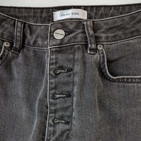 Anine Bing Mid-Rise in Coal, Size 27 ankle length skinny