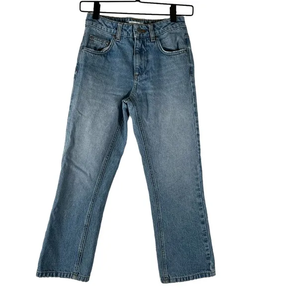 Anine Bing Womens Cropped Straight Leg Medium Wash Mid Rise Jeans size 24
