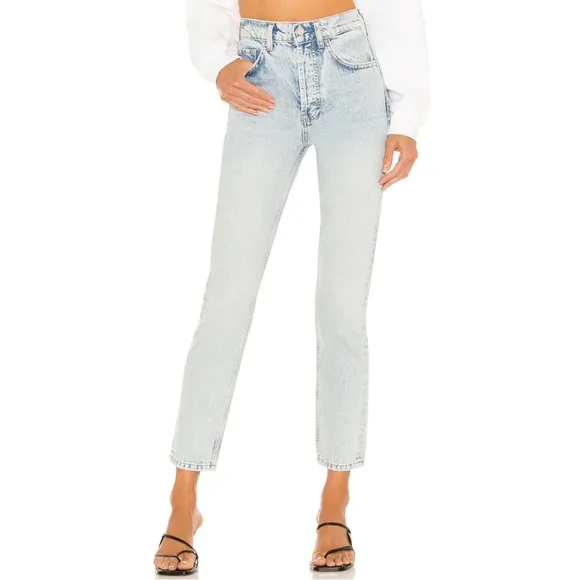 Anine Bing Jeans Women Sz 31 Sonya High Rise Slim Button Fly Easy Blue NWT $229
          
      NWT