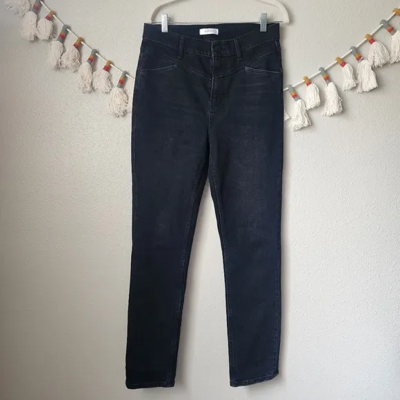 Anine Bing Mcgraw Black Denim Slim Leg In Graphite Designer Size 28