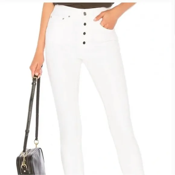 Anine Bing Frida Jean In White Size 31 Button Fly Closure HR
          
      NWT