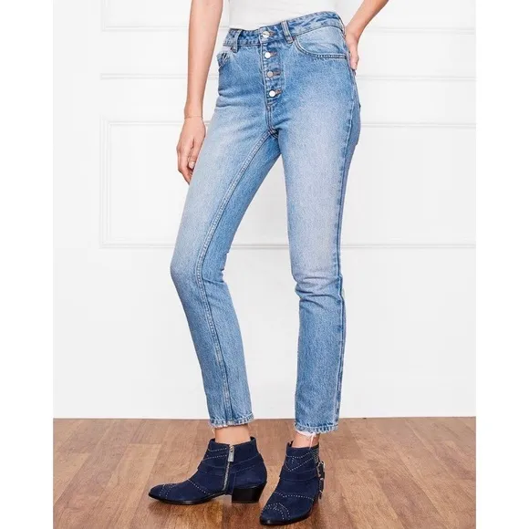 [Anine Bing] Frida Straight Leg Ankle Jeans Medium Wash 26