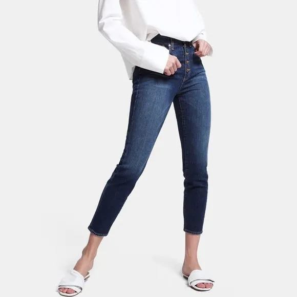 AO. LA by Alice + Olivia Good High-Rise Button-Fly Jeans 26