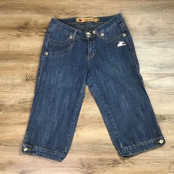 Apple Bottoms Jeans Capri Crop Pants Dark Blue Size 5/6