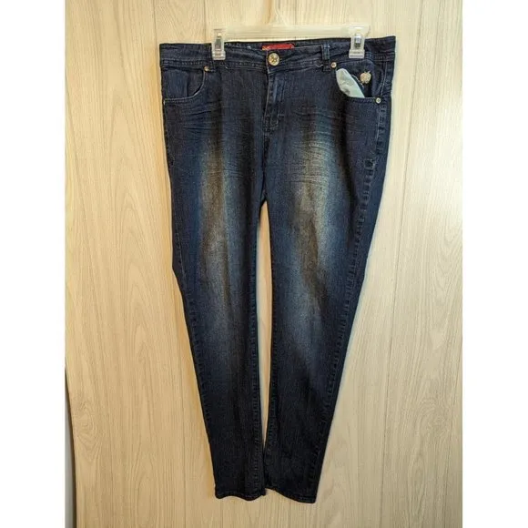 Apple Bottom Womens Skinny Jeans Size 11/12 Medium Blue Stretch Denim Y2K Flap