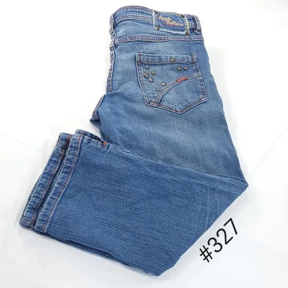 Apple Bottoms Picked Fresh Daily Medium Wash Capri Jeans Womens Size 11 Blue