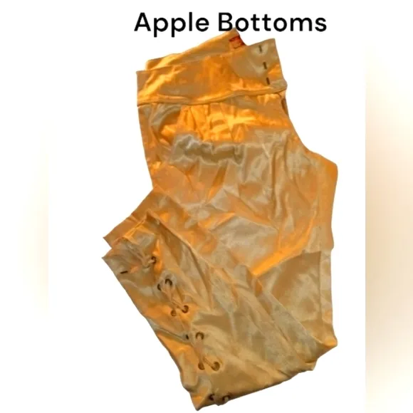 Apple Bottoms Gold Metallic Laced-up Grommet Pants-NWOT- New Without Tag