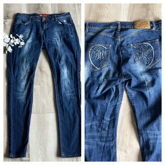Apple Bottoms Jeans Y2K Vintage Skinny Leg Size 9/10 9 10