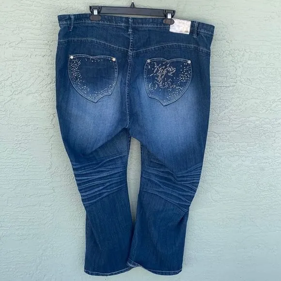 Apple Bottoms Jeans Sz 22 Rhinestone Embellished Jeans