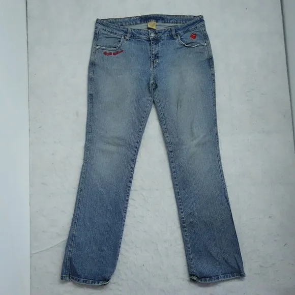 Apple Bottoms Bootcut Jeans Women's Size 34 Blue Denim Stretch Cotton Blend