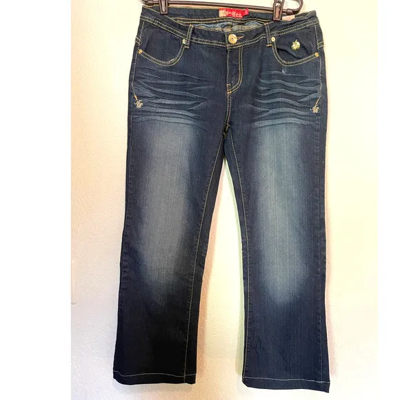 Vintage Apple Bottoms Embroidery Pocket Skinny Stretch Denim Jeans SIZE 11/12