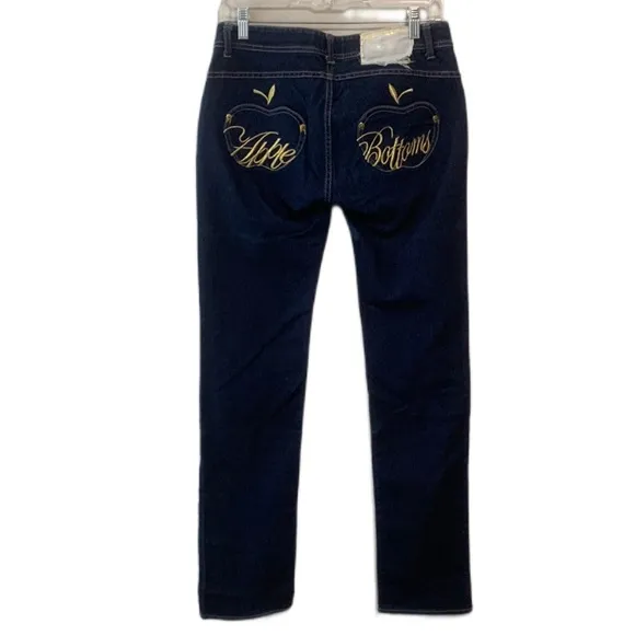 Y2K Apple Bottoms Dark Wash Low Rise Jeans