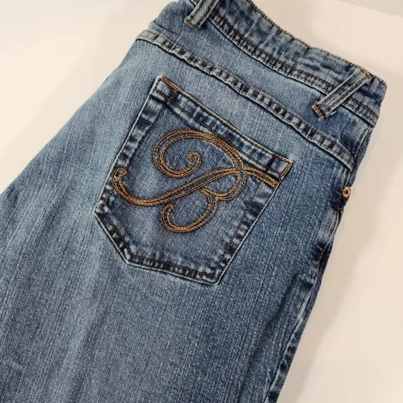 APPLE Bottoms Jeans Vintage Womens 13/14 Boot Cut Low Rise Embroidered Urban Y2K