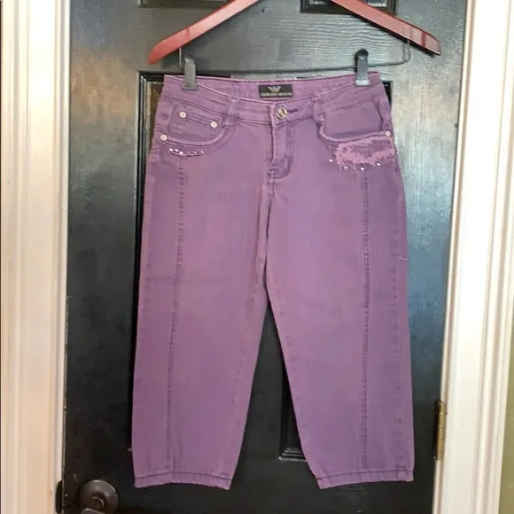 Giorgio Armani purple cropped jeans 26