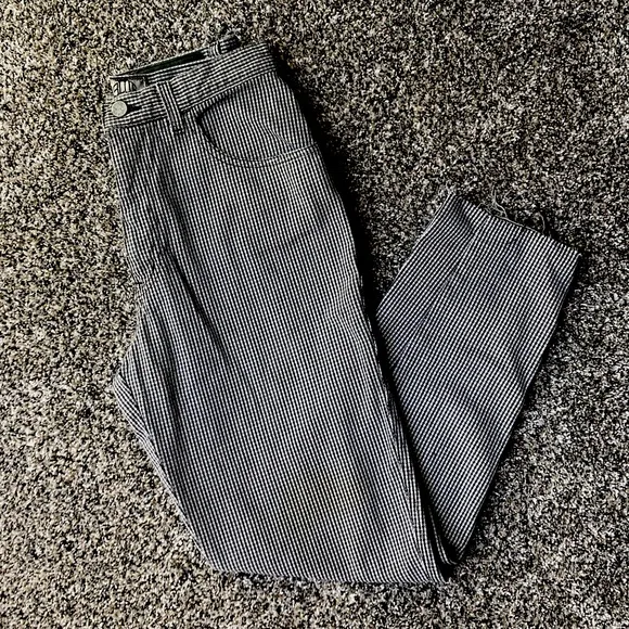 Gorgio Armani black and white striped jeans