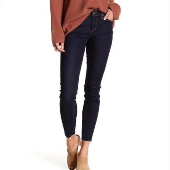 Articles of Society Sarah Cut Off Hem Jeans Elm Dark Wash Stretch