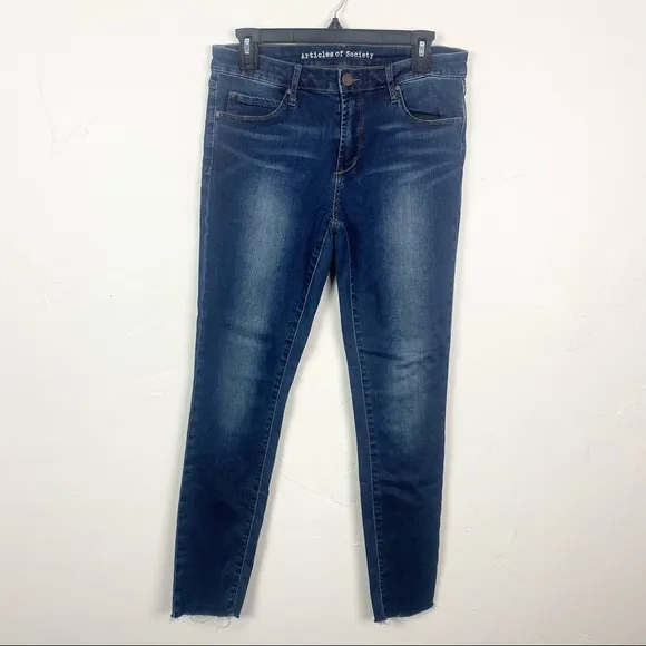 Articles of Society | Dark Wash Raw Hem Skinny Jeans Size 30