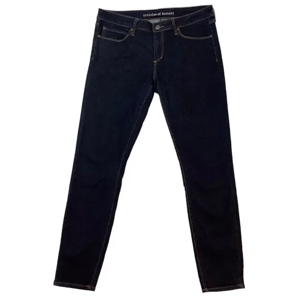 Articles Of Society Tapered Leg High-Rise Blue Denim Stretch Womens Size 32