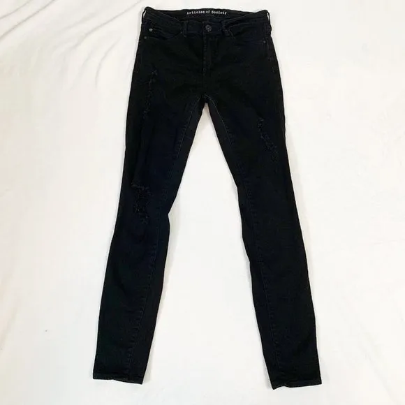 Articles of Society black distressed stretch skinny ankle jeans - Size 28