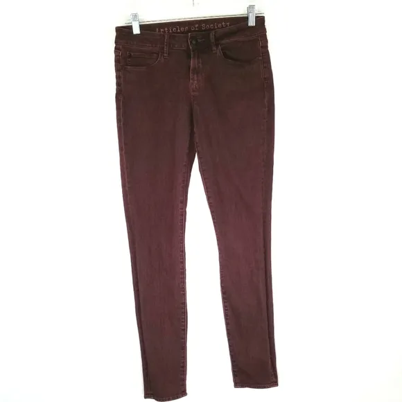 ARTICLES OF SOCIETY Dark Red Skinny Jeans, size 26