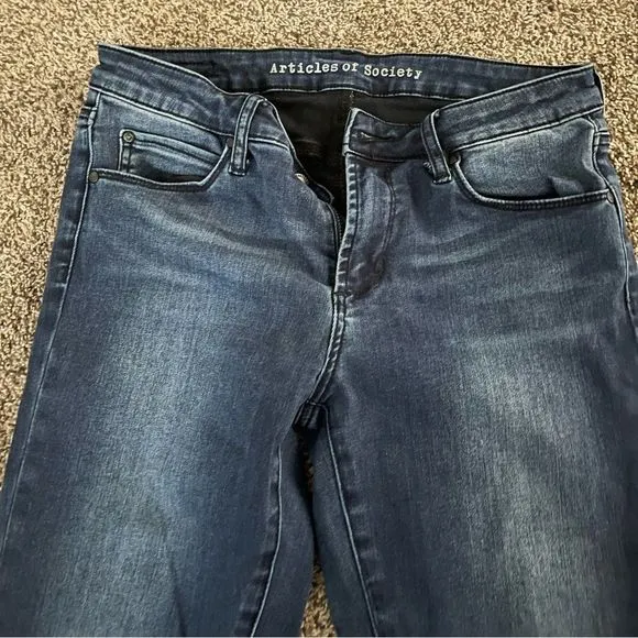 Womens article of society size 27 dark wash skinny jeans.