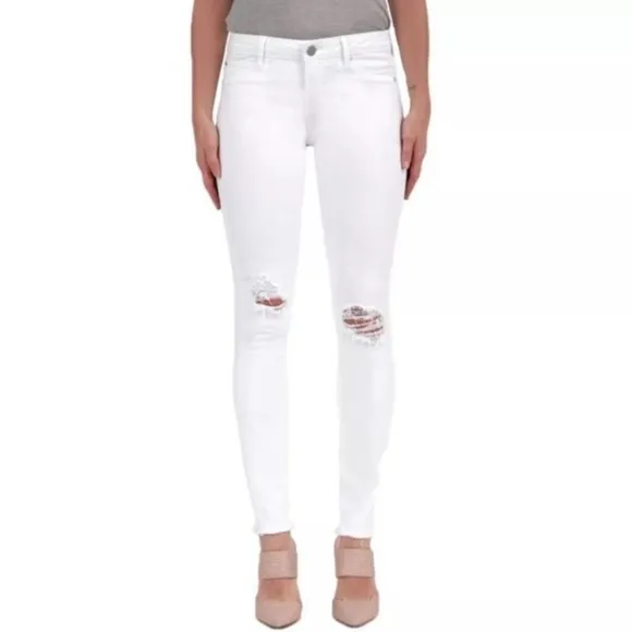 Articles of Society Sarah Skinny Jean Deconstructed White Size 29
