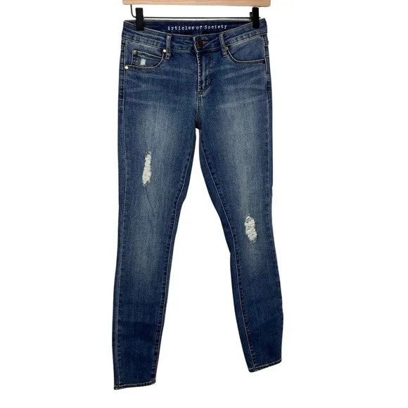 Articles of Society Mid Rise Skinny Jean Women’s Size 25 Lightly Distressed