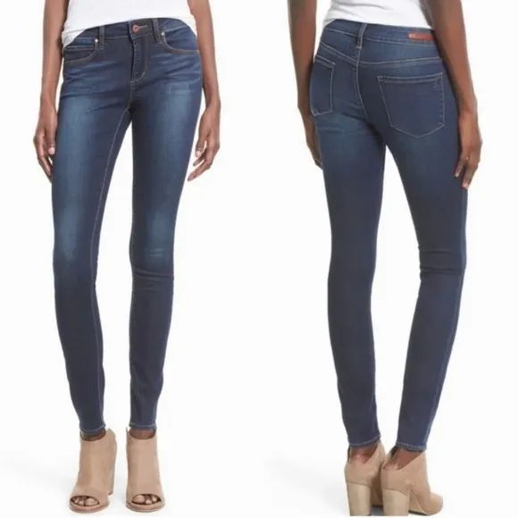 Articles of Society Sarah Skinny Dark Blue Moon Wash Mid Rise Stretch Jeans 28