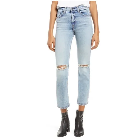 NWOT ASKK NY High Waist Ankle Flare Jeans in Montauk