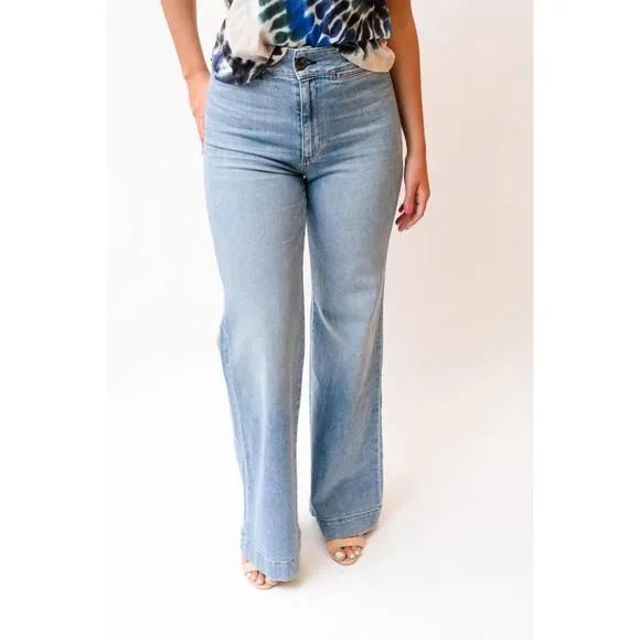 NEW ASKK NY brighton wide leg jean in blue
          
      NWT