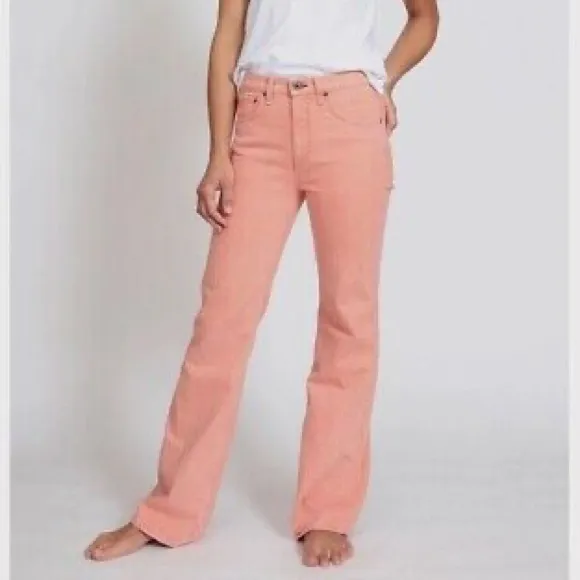 NWT ASKK NY / Anthropologie Pink Stone High Rise Kick Flare Jeans
          
      NWT