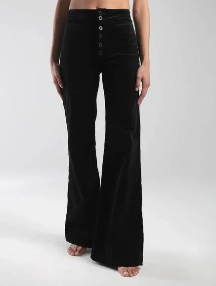 NEW ASKK NY brighton wide leg jean in black velvet
          
      NWT