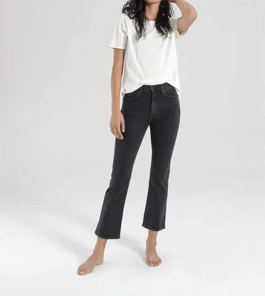 NEW ASKK NY high rise crop boot jean in stone black
          
      NWT