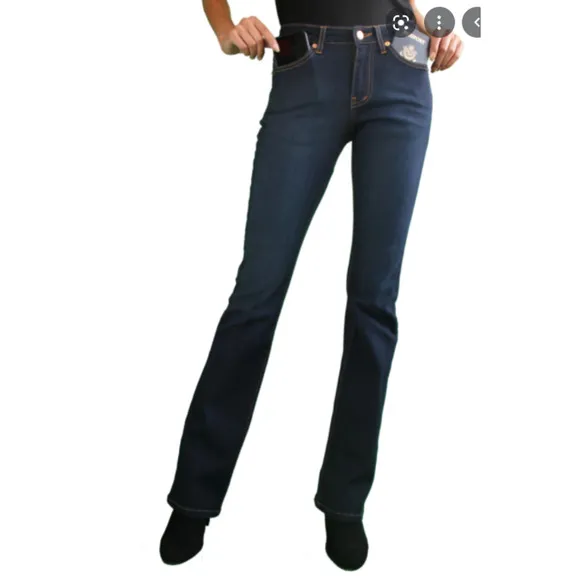 Aviator size 32 | 14 women’s mini bootcut jeans dark blue stretch 262P