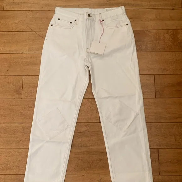 B Sides Arts Straight Linen Patchwork Jean Blanc 29
          
      NWT