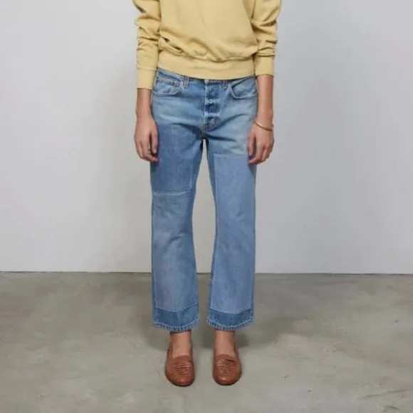 B SIDES Marcel Mid-Rise Relaxed Straight Crop Jean