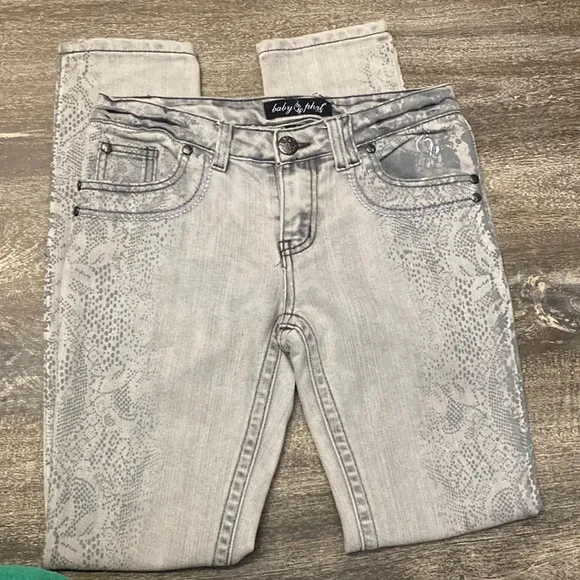 Baby Phat jeans with pattern on the side of legs